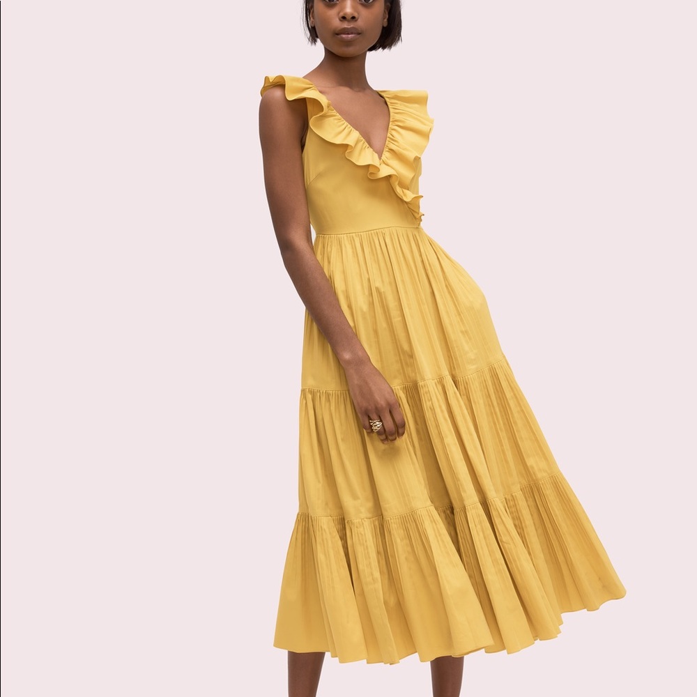 Kate Spade Poplin Ruffle Tiered Dress